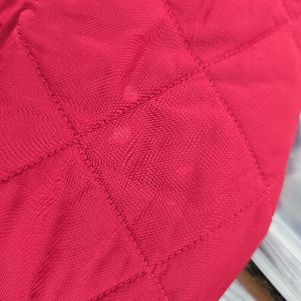 Barbour Red Quilted Jacket with Black Collar - Picture 13 of 13